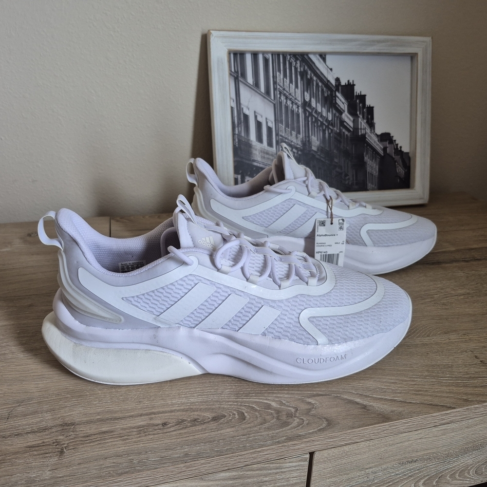 Adidas Men's White Cloudfoam Sneakers